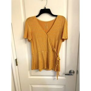 Peplum faux wrap top